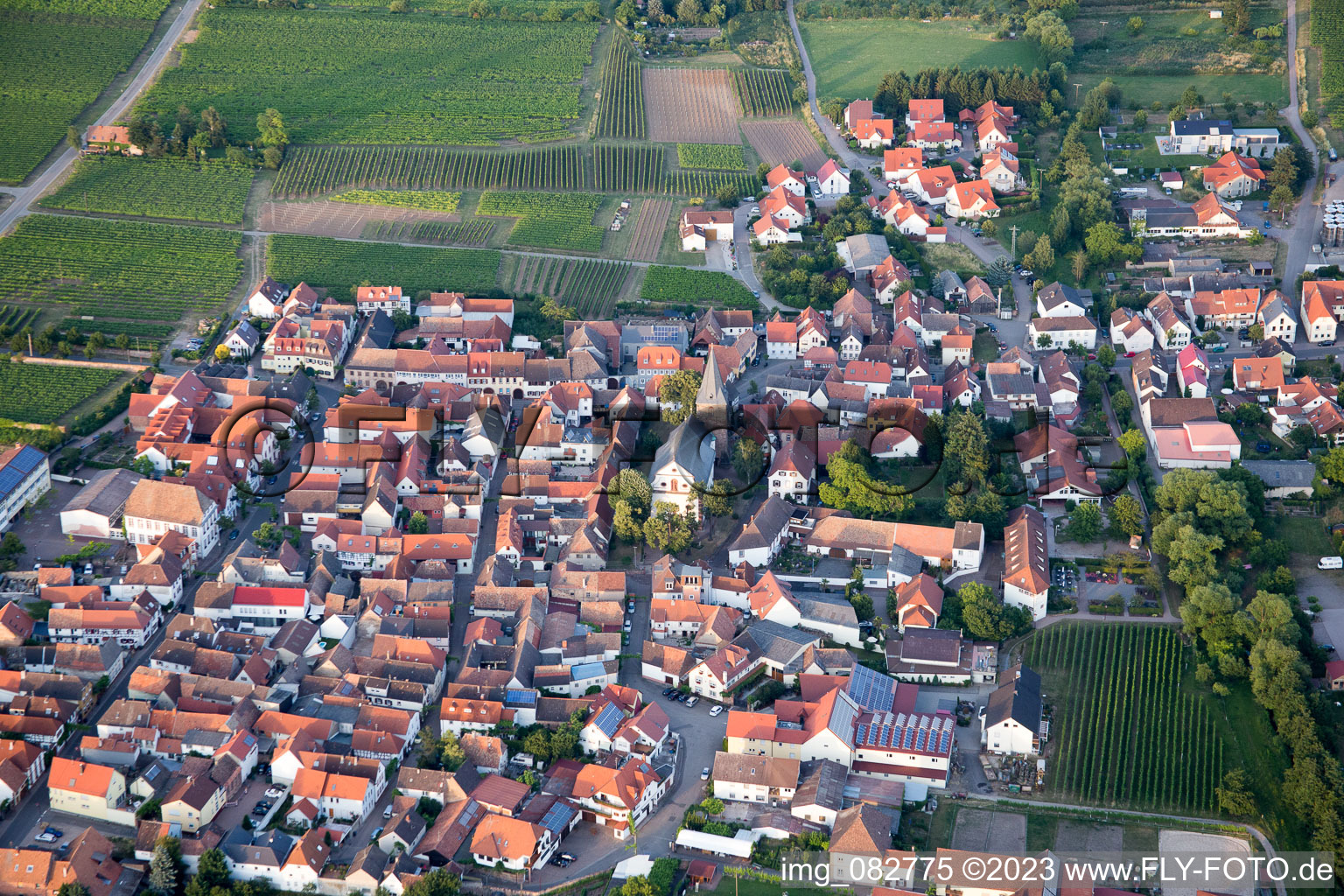 Kirrweiler im Bundesland Rheinland-Pfalz, Deutschland vom Flugzeug aus