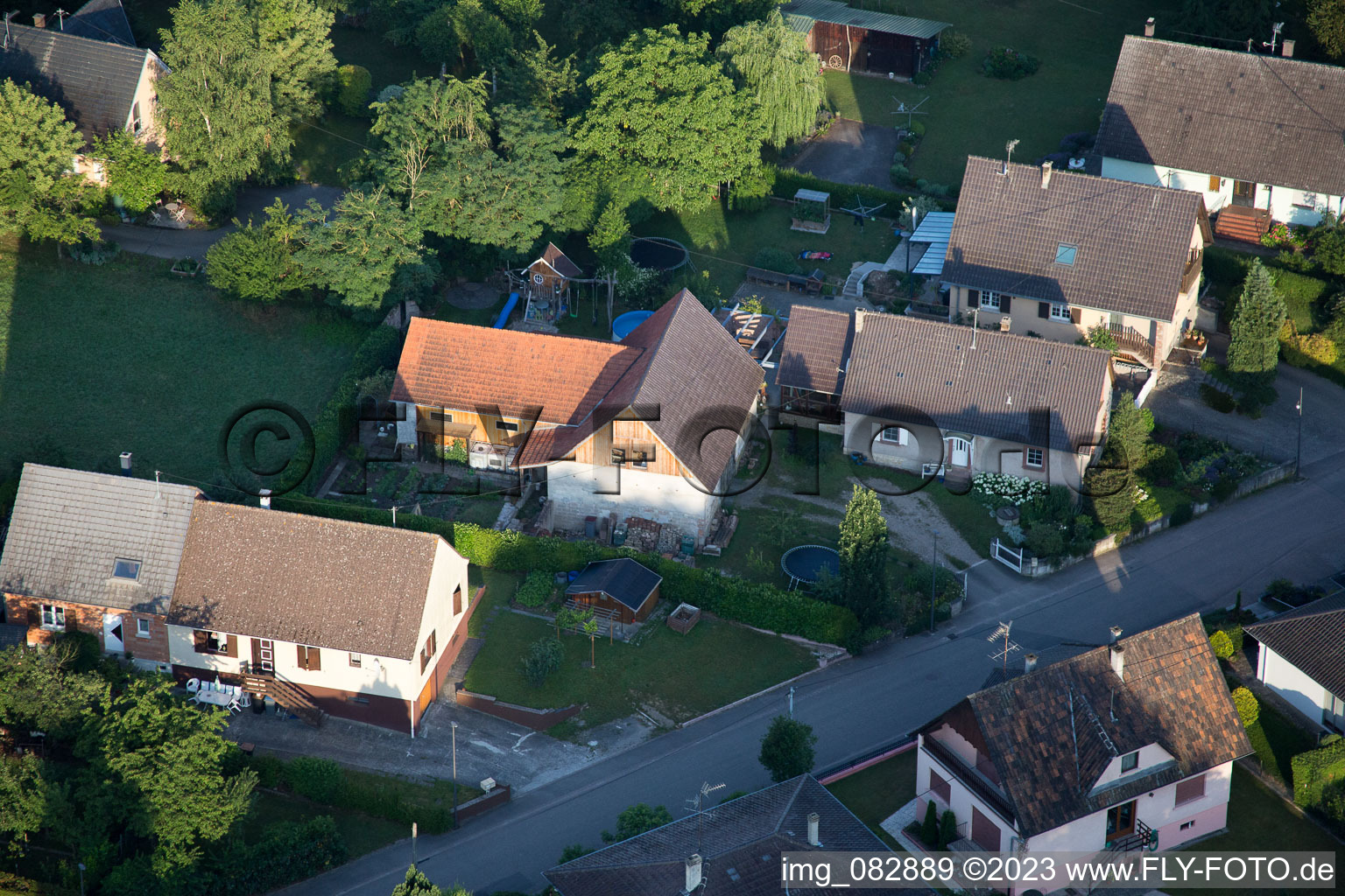 Luftaufnahme von Scheibenhard im Bundesland Bas-Rhin, Frankreich