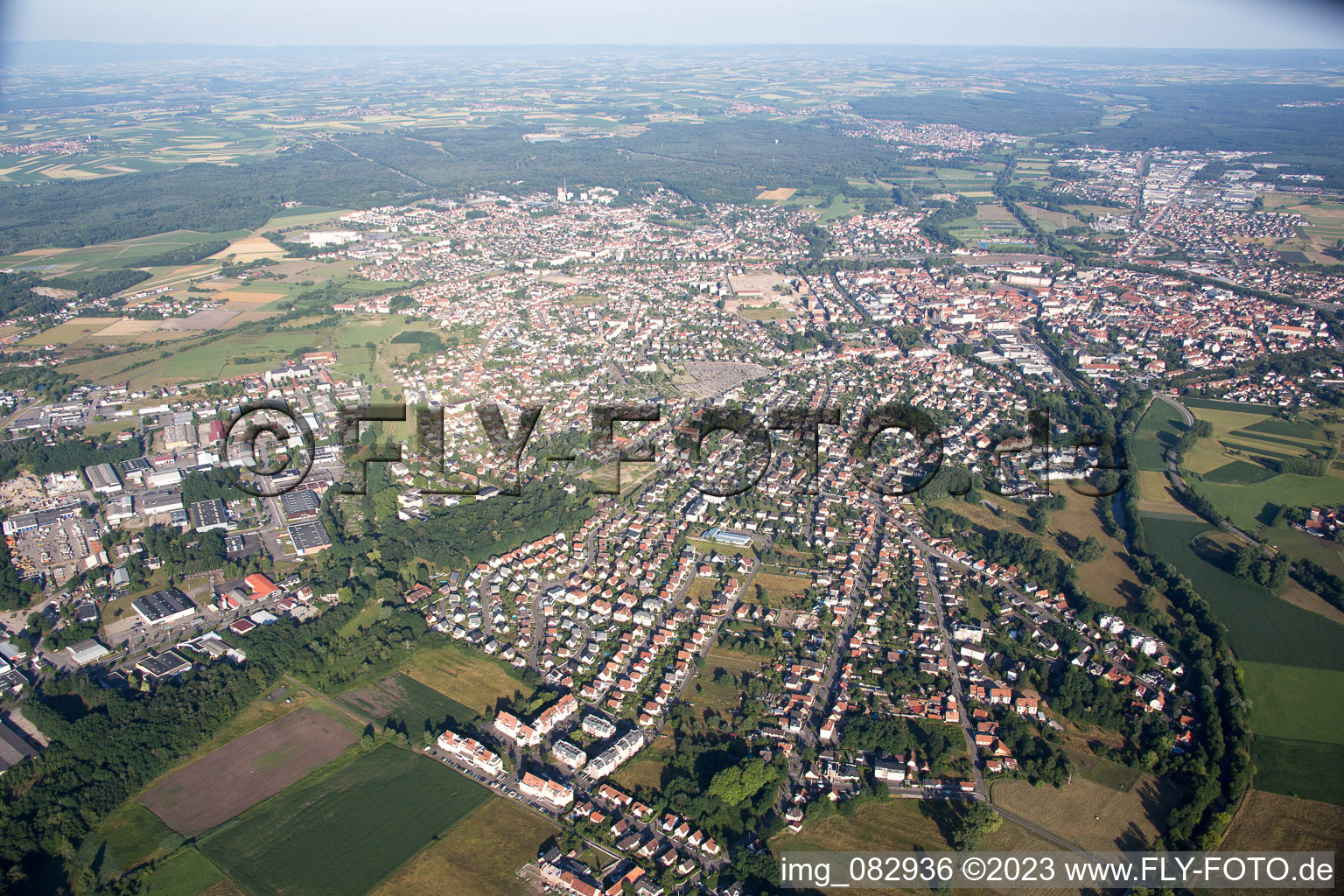 Luftbild von Haguenau im Bundesland Bas-Rhin, Frankreich