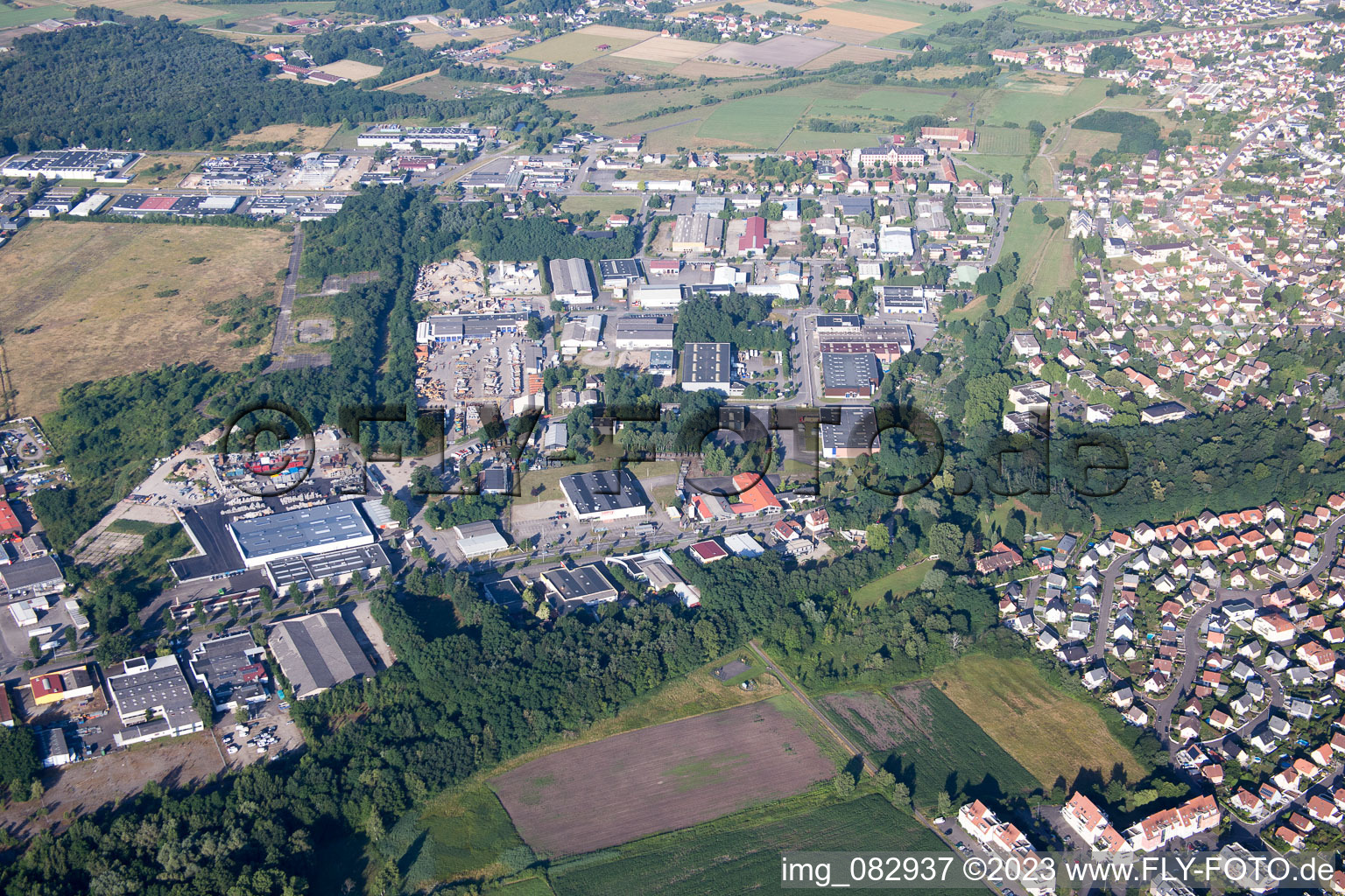 Luftaufnahme von Haguenau im Bundesland Bas-Rhin, Frankreich