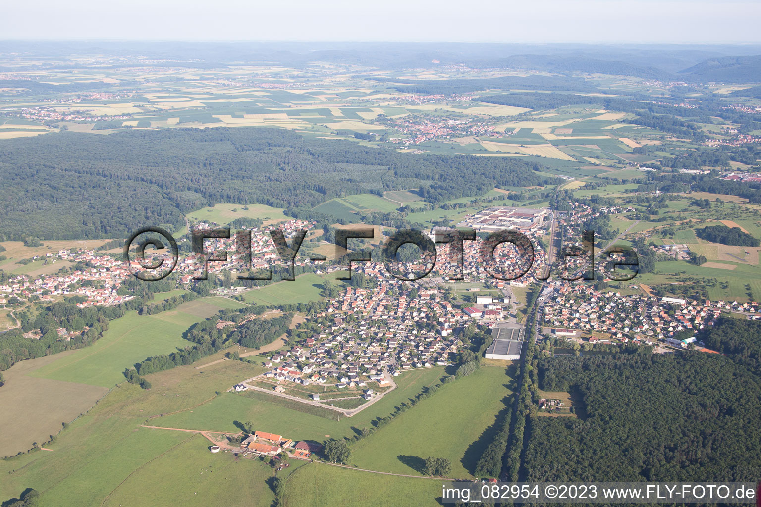 Eschbach im Bundesland Bas-Rhin, Frankreich aus der Luft