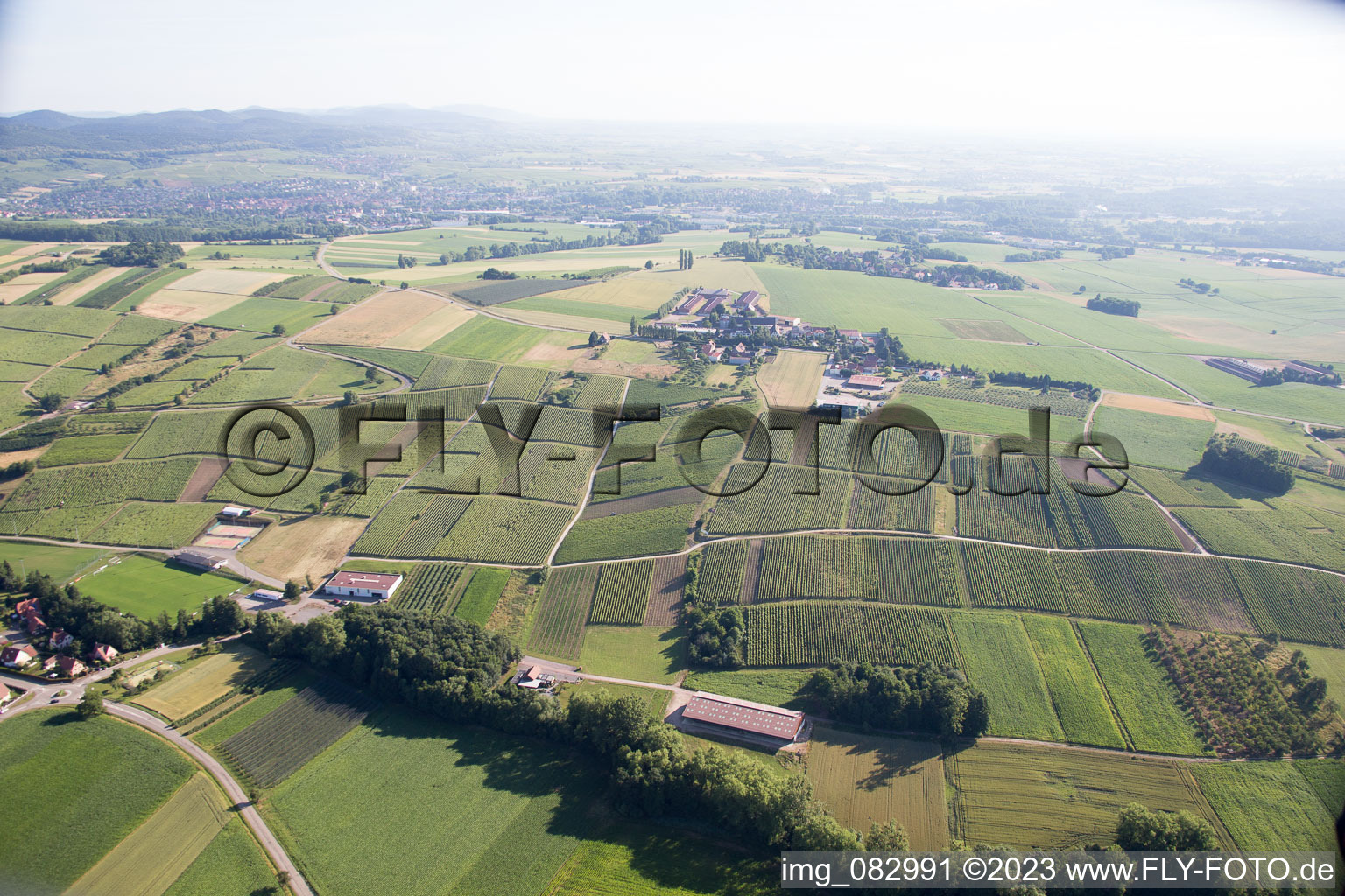 Luftbild von Steinseltz im Bundesland Bas-Rhin, Frankreich