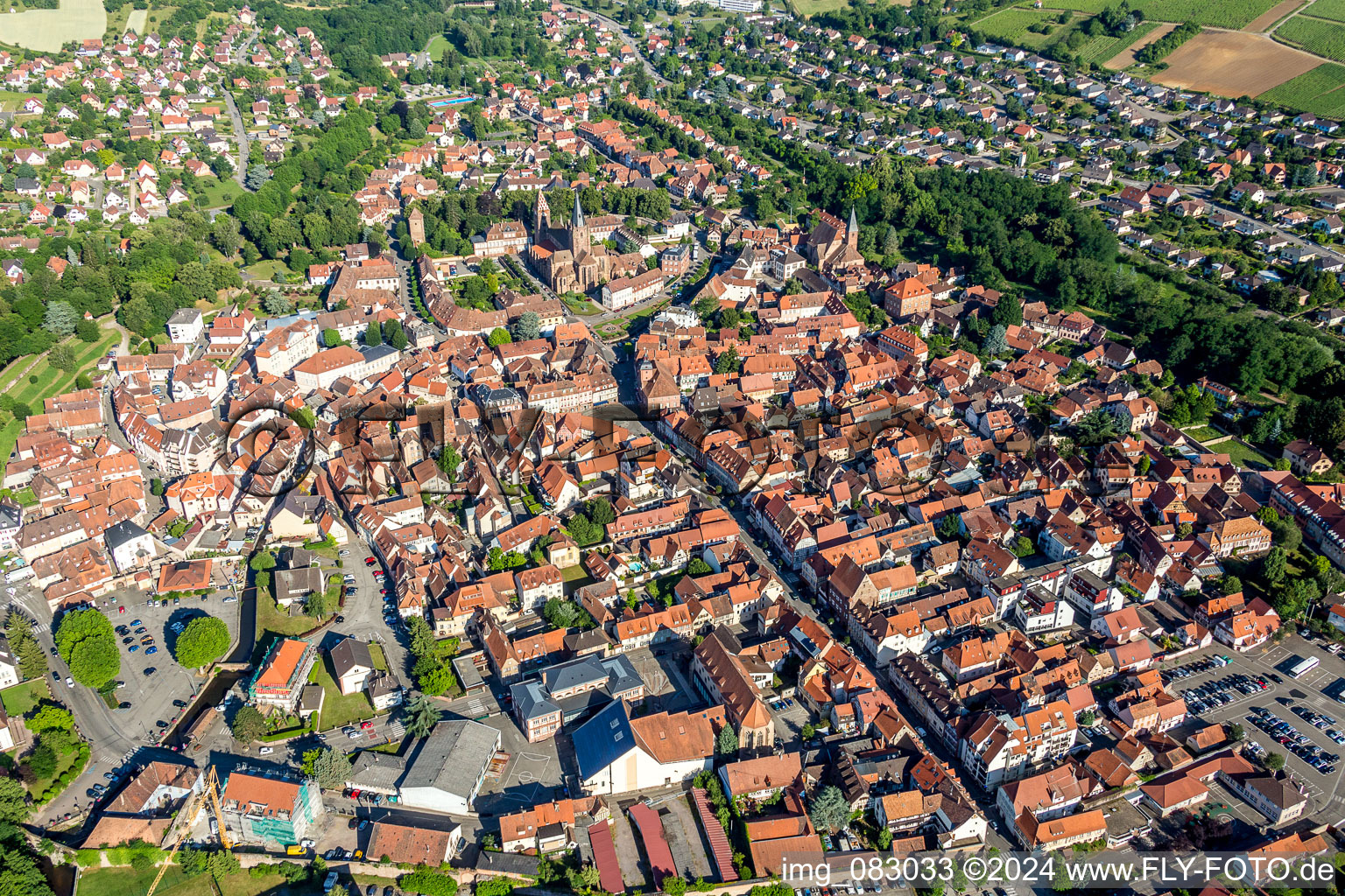 Altstadtbereich und Innenstadtzentrum in Wissembourg in Grand Est im Bundesland Bas-Rhin, Frankreich