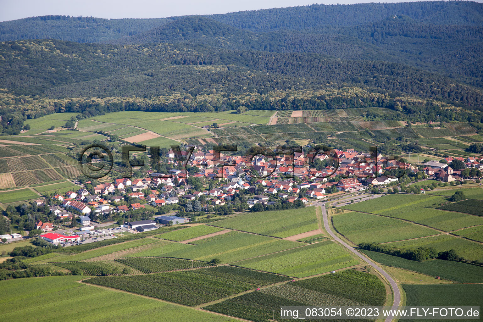 Ortsteil Schweigen in Schweigen-Rechtenbach im Bundesland Rheinland-Pfalz, Deutschland von oben