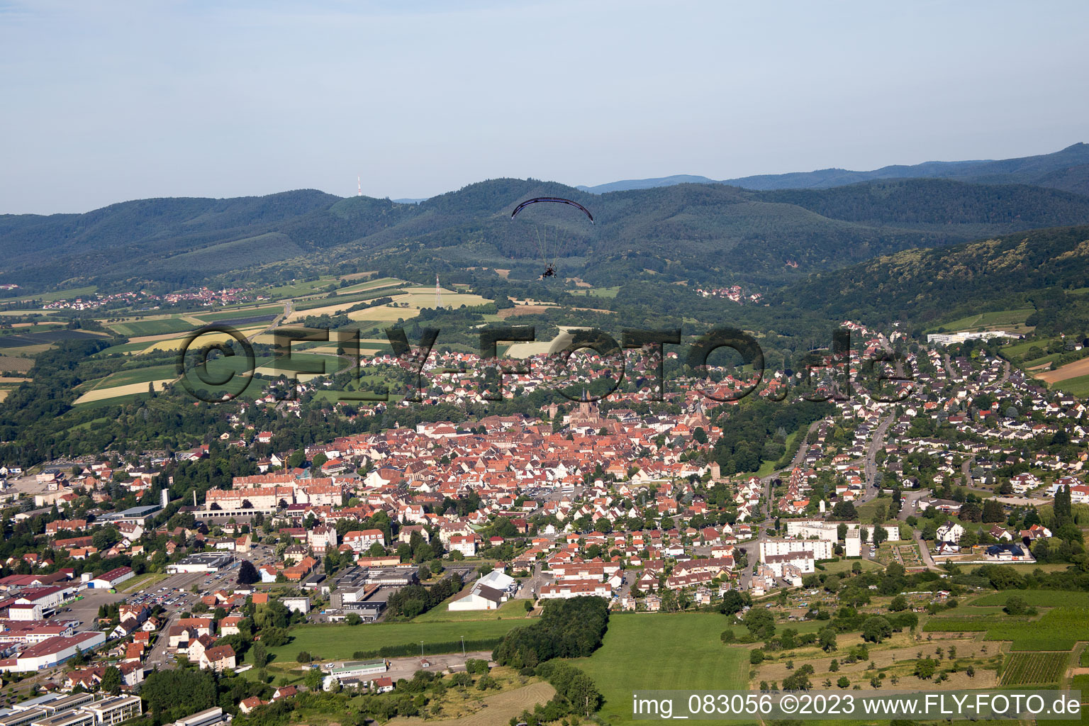Luftbild von Wissembourg (Elsaß) im Bundesland Bas-Rhin, Frankreich