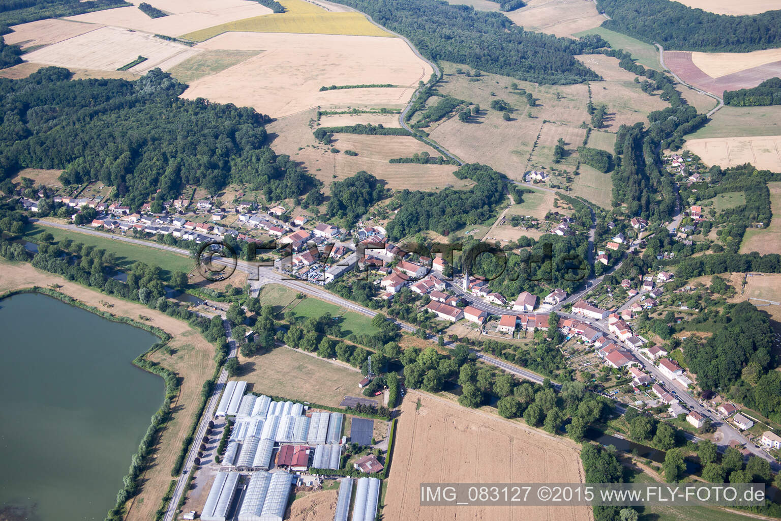 Luftbild von Crévéchamps im Bundesland Meurthe-et-Moselle, Frankreich