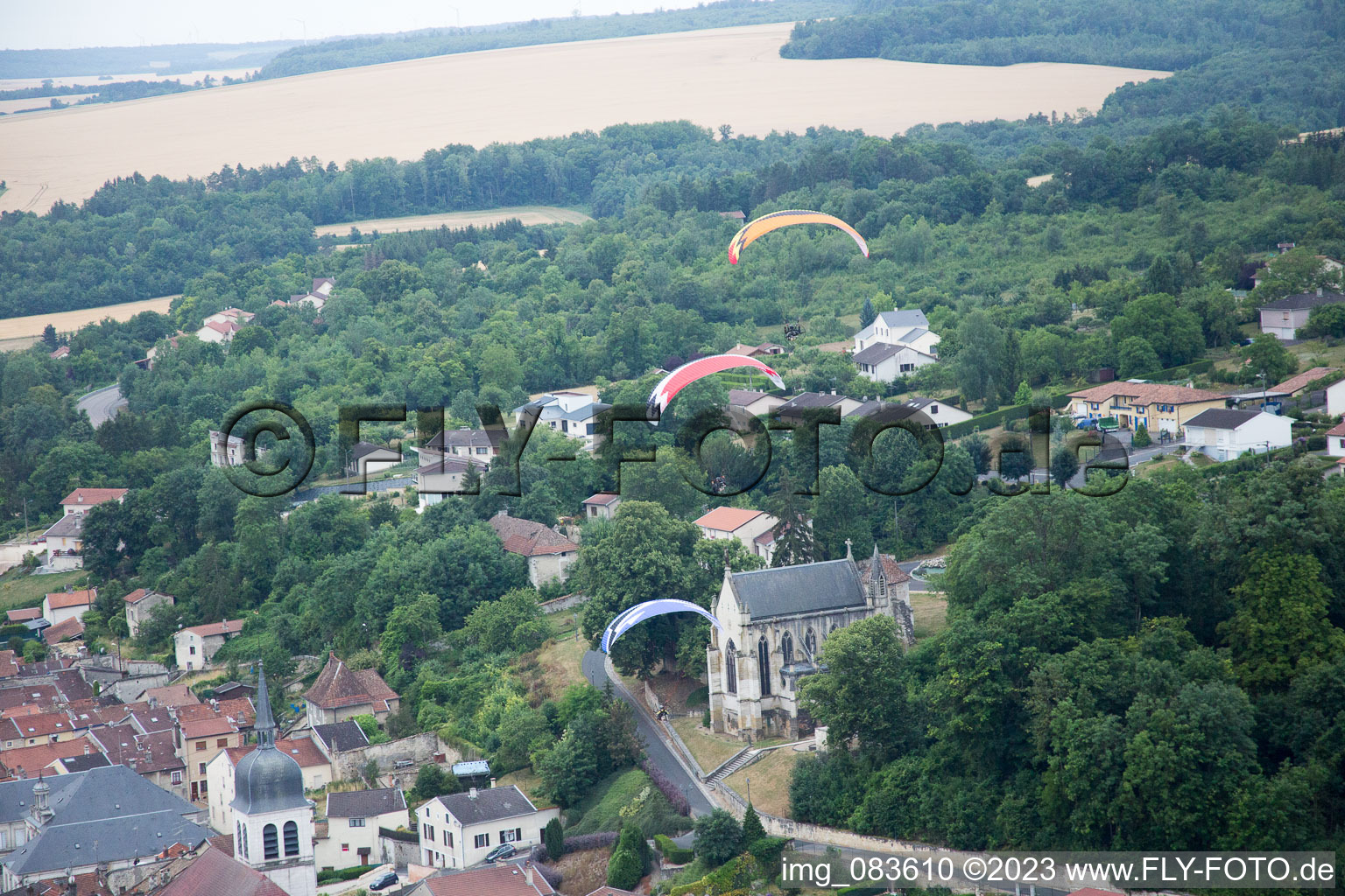Luftbild von Vaucouleurs im Bundesland Meuse, Frankreich