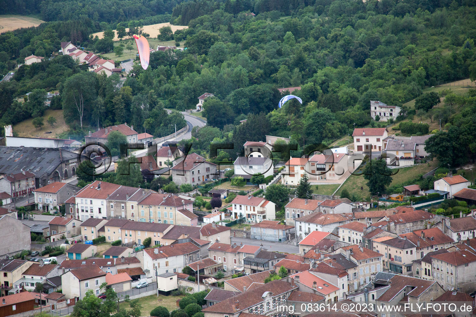 Vaucouleurs im Bundesland Meuse, Frankreich aus der Luft