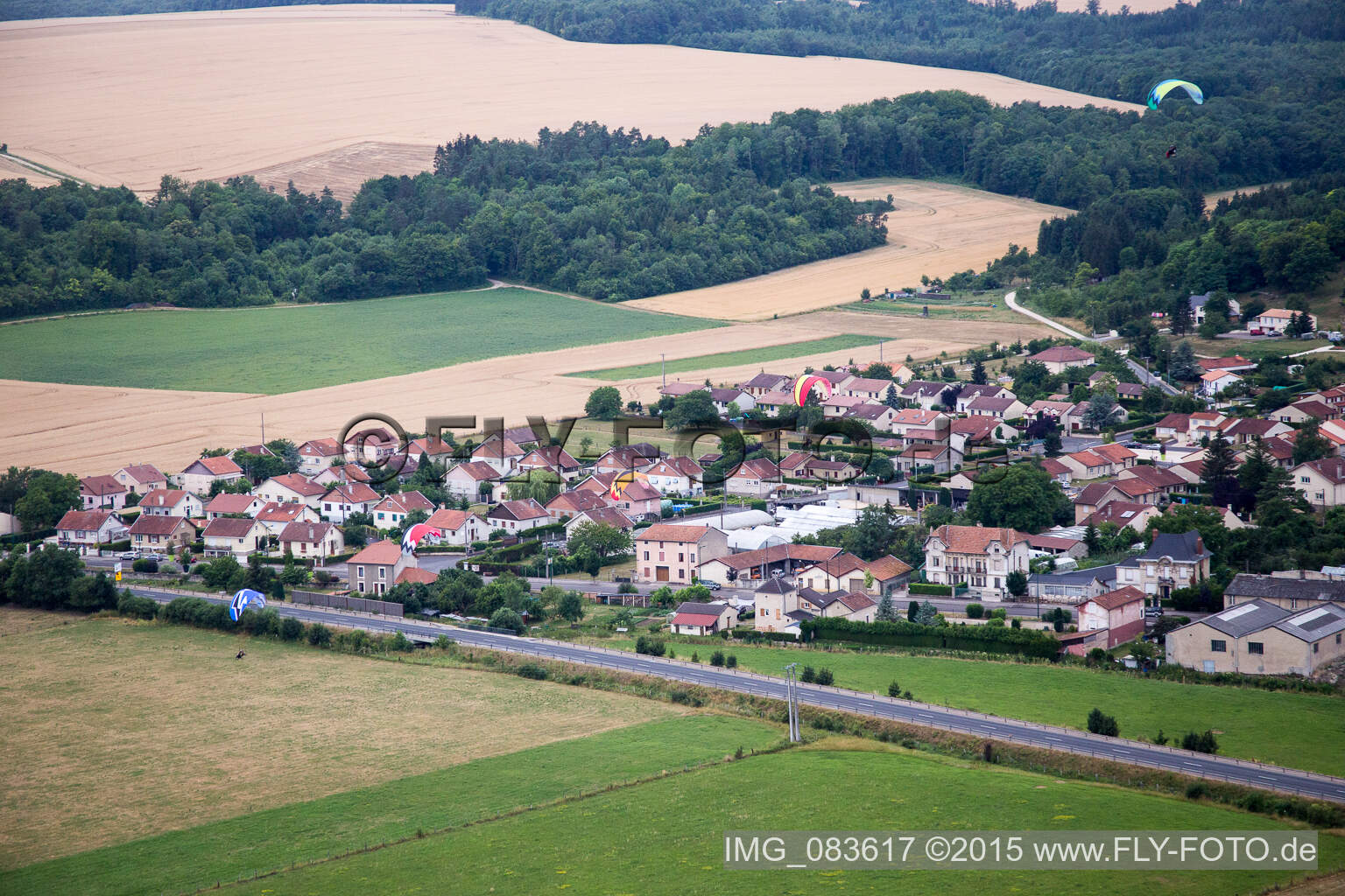 Vaucouleurs im Bundesland Meuse, Frankreich aus der Vogelperspektive