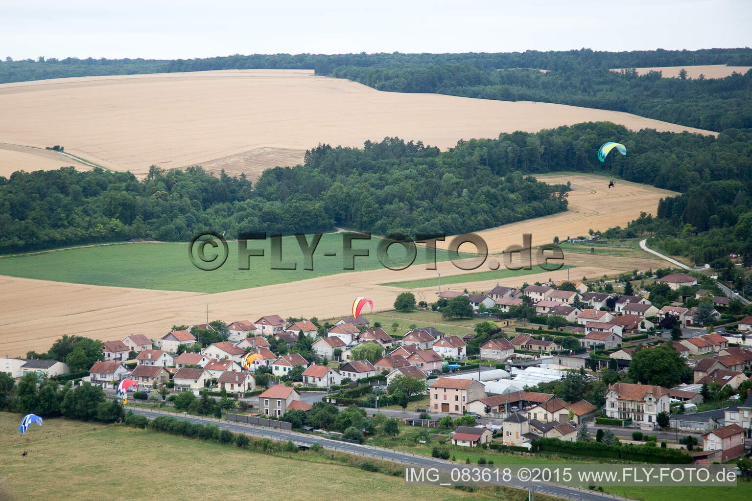 Vaucouleurs im Bundesland Meuse, Frankreich aus der Luft betrachtet