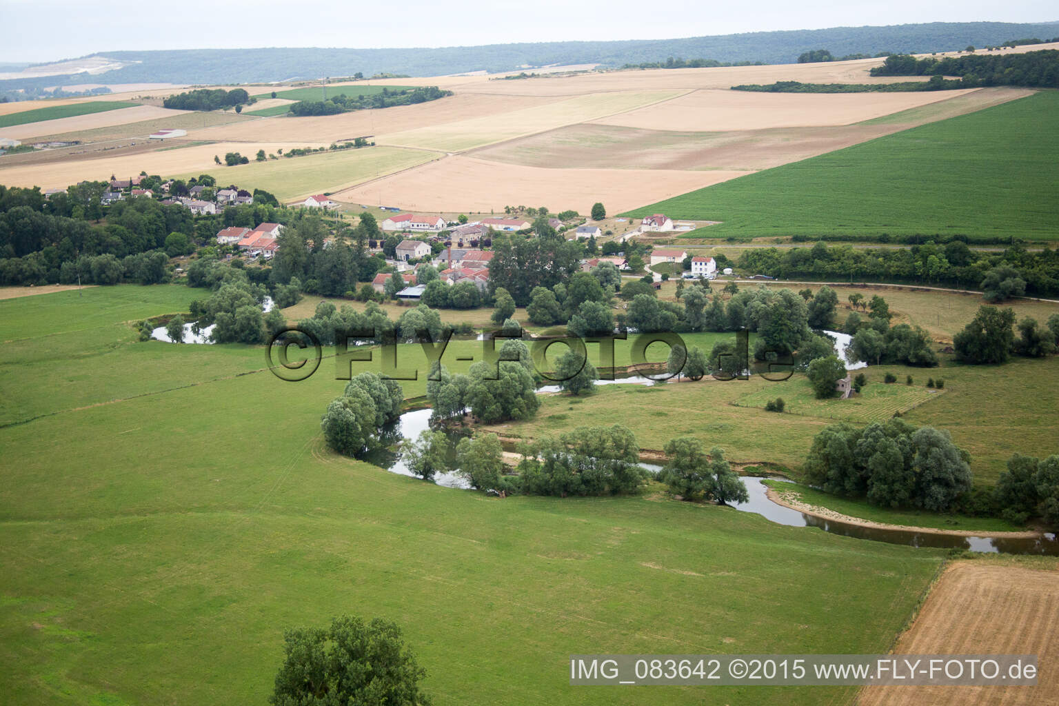 Drohnenaufname von Vaucouleurs im Bundesland Meuse, Frankreich