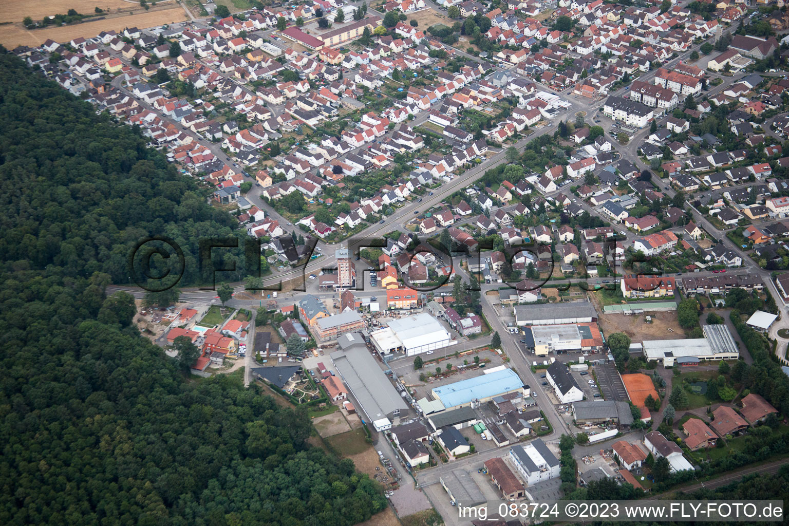 Jockgrim im Bundesland Rheinland-Pfalz, Deutschland vom Flugzeug aus