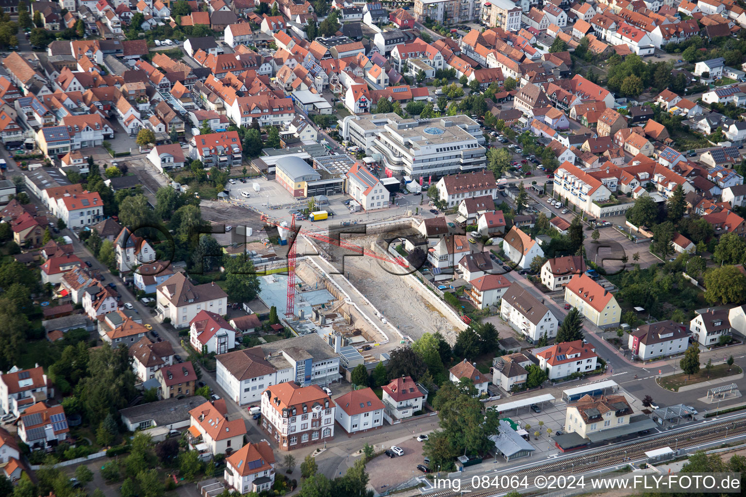 Luftaufnahme von "Im Stadkern" Neubau der RiBa GmbH zw. Bismarck- und Gartenstr in Kandel im Bundesland Rheinland-Pfalz, Deutschland