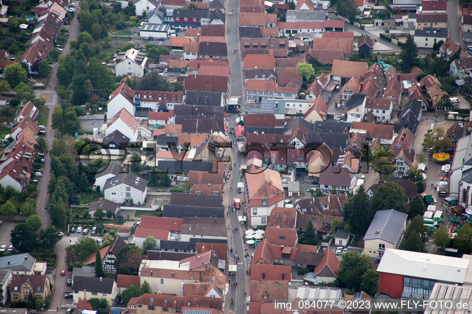 Luftaufnahme von Kandel, Stadtfest 2015 im Bundesland Rheinland-Pfalz, Deutschland