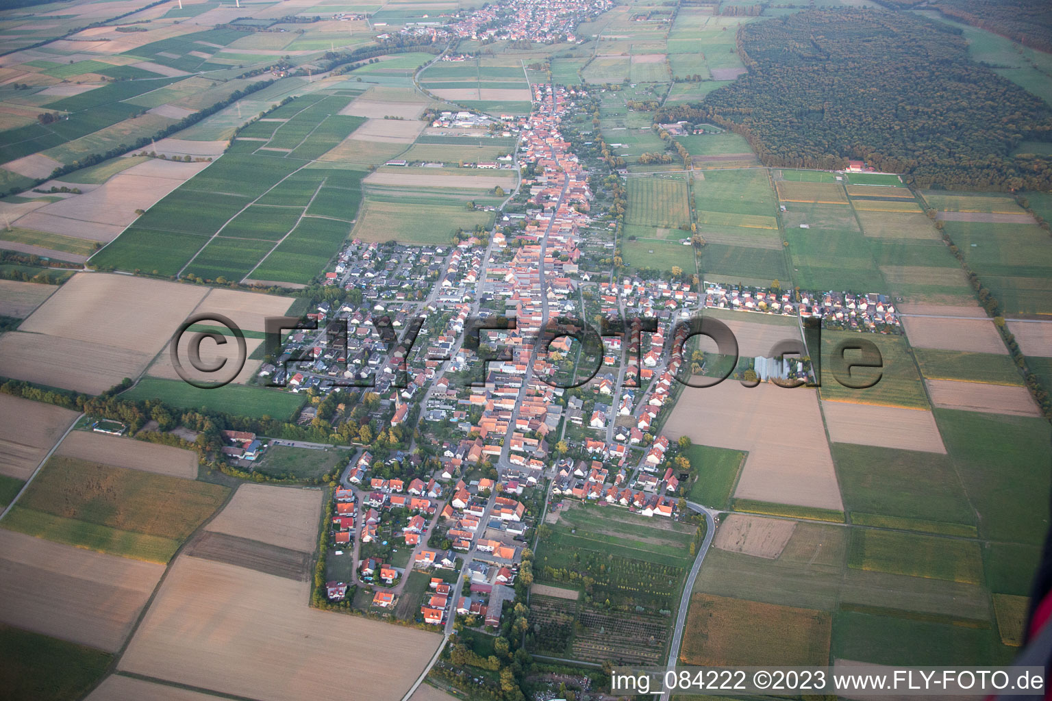 Ortsteil Schaidt in Wörth am Rhein im Bundesland Rheinland-Pfalz, Deutschland von oben gesehen