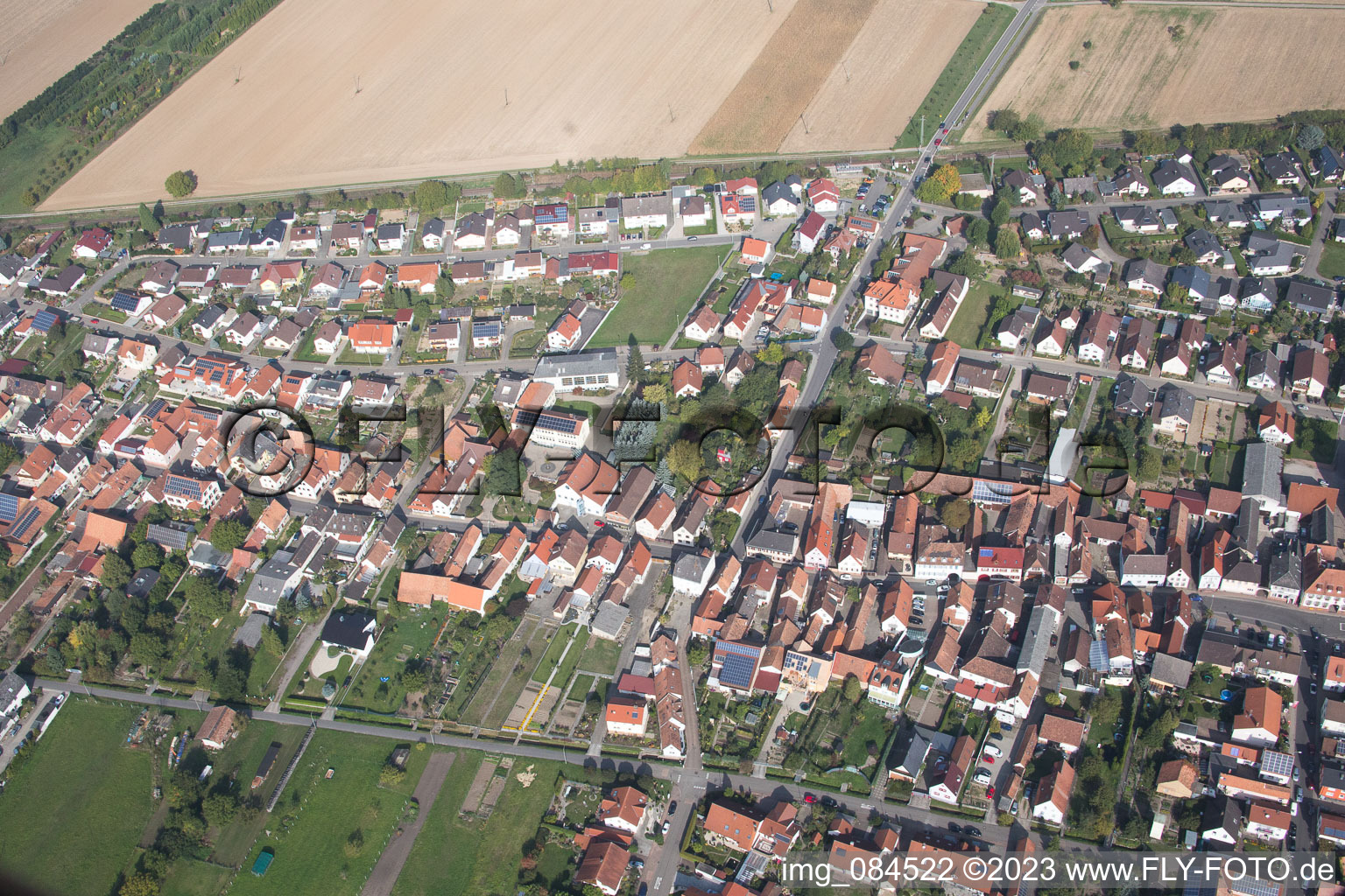 Ortsteil Schaidt in Wörth am Rhein im Bundesland Rheinland-Pfalz, Deutschland aus der Luft betrachtet