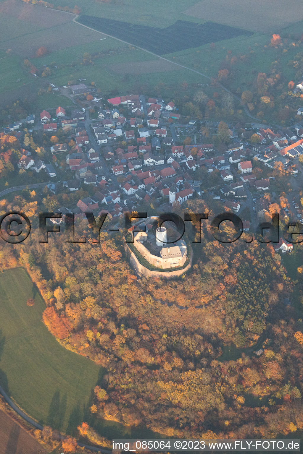 Luftbild von Hering, Veste Otzberg im Bundesland Hessen, Deutschland