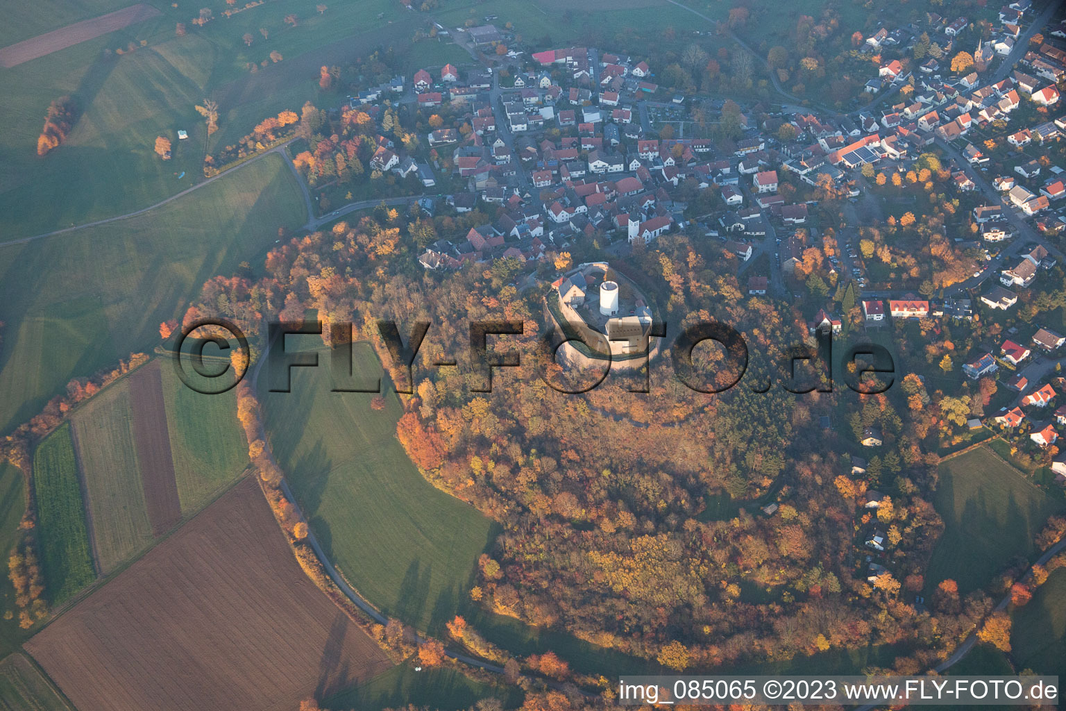 Luftaufnahme von Hering, Veste Otzberg im Bundesland Hessen, Deutschland