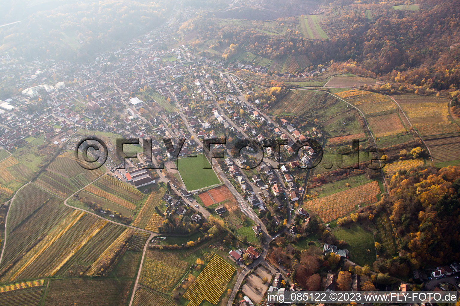 Albersweiler im Bundesland Rheinland-Pfalz, Deutschland von oben