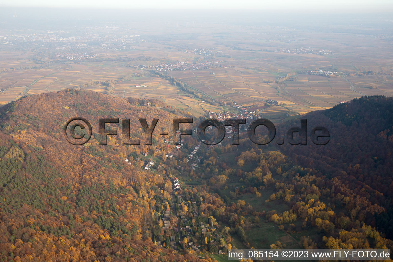 Luftbild von Birnbachtal in Leinsweiler im Bundesland Rheinland-Pfalz, Deutschland