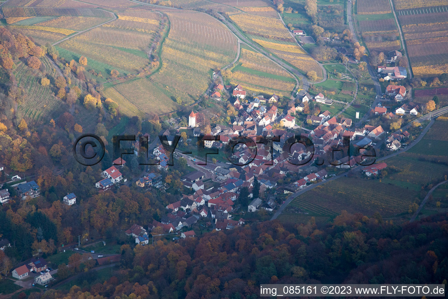 Luftaufnahme von Leinsweiler im Bundesland Rheinland-Pfalz, Deutschland