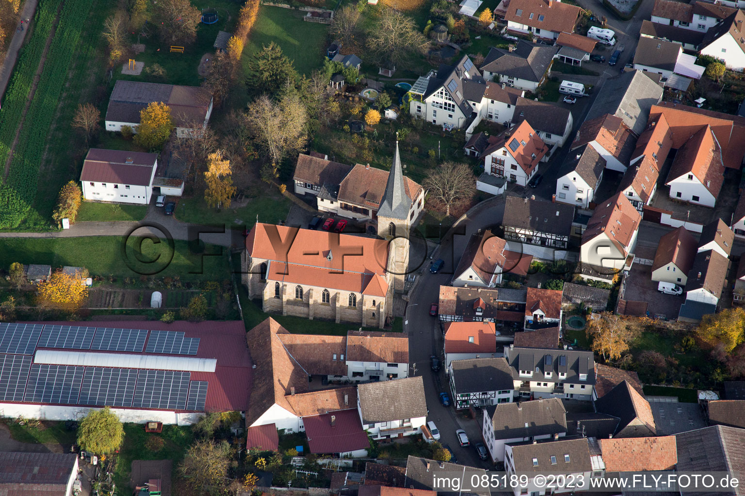 Luftaufnahme von Ortsteil Ingenheim in Billigheim-Ingenheim im Bundesland Rheinland-Pfalz, Deutschland