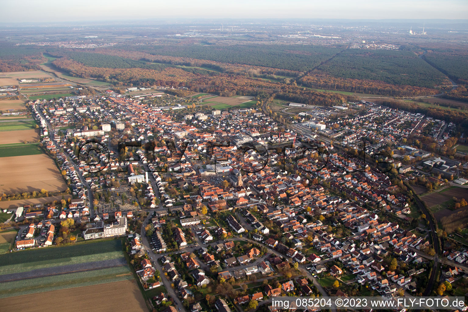 Kandel im Bundesland Rheinland-Pfalz, Deutschland von oben gesehen
