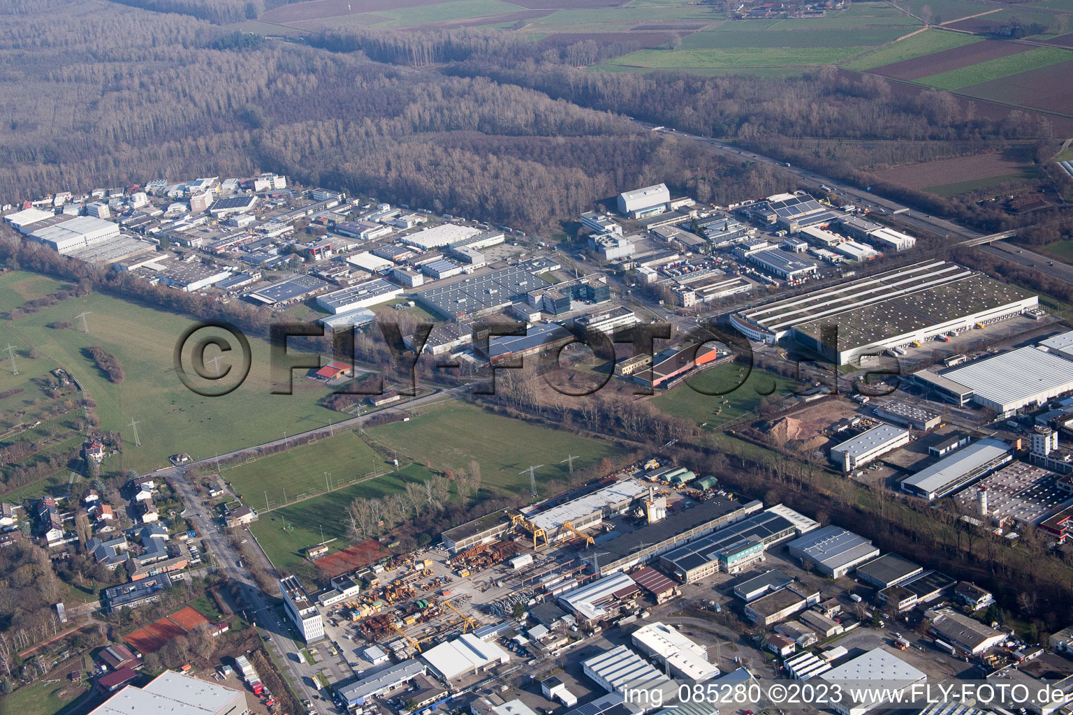 Luftbild von Greschbachstr im Ortsteil Grötzingen in Karlsruhe im Bundesland Baden-Württemberg, Deutschland