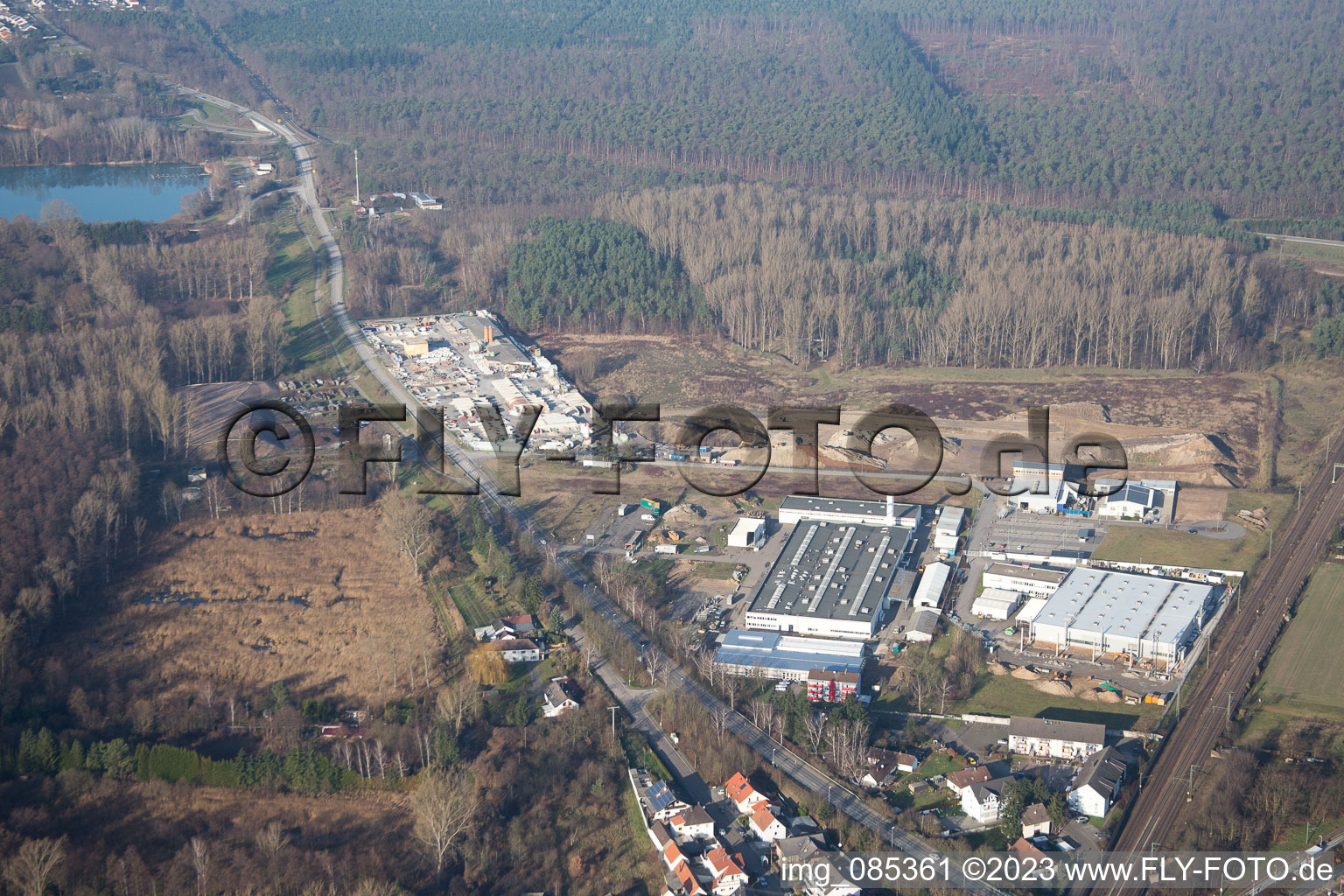 Luftbild von Ortsteil Neudorf in Graben-Neudorf im Bundesland Baden-Württemberg, Deutschland