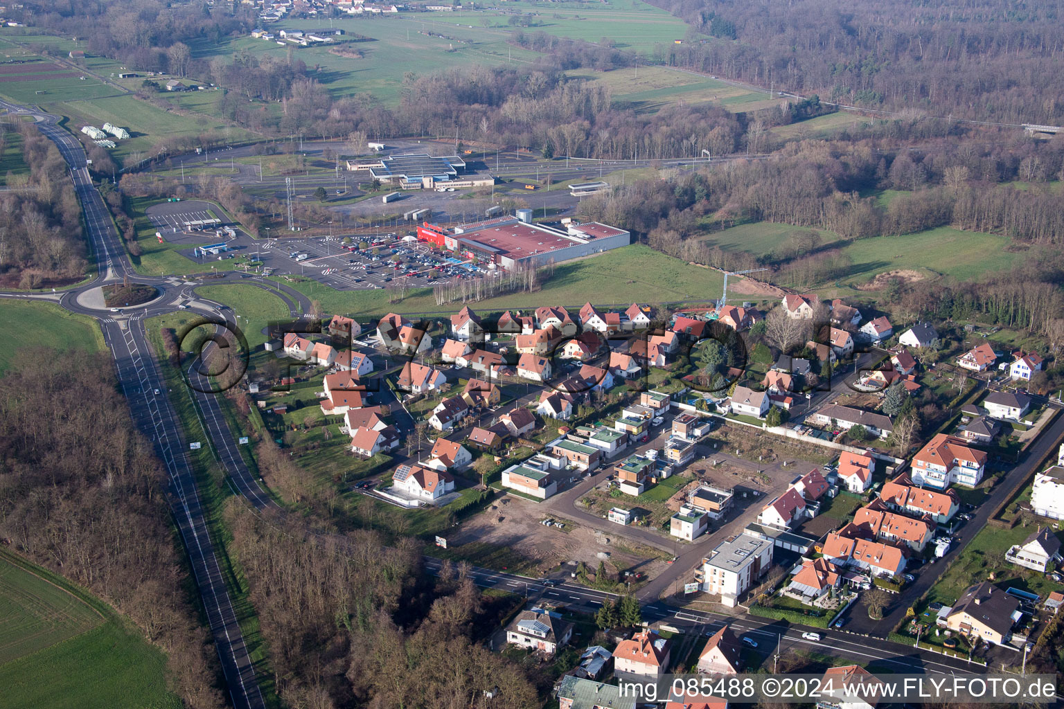 Lauterbourg im Bundesland Bas-Rhin, Frankreich von einer Drohne aus