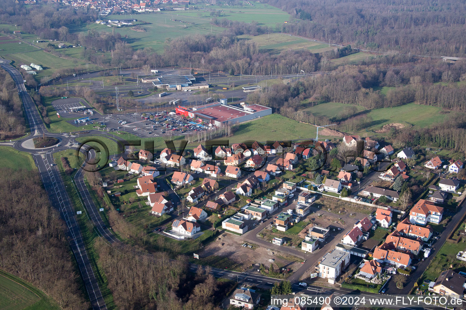 Luftbild von Lauterbourg im Bundesland Bas-Rhin, Frankreich