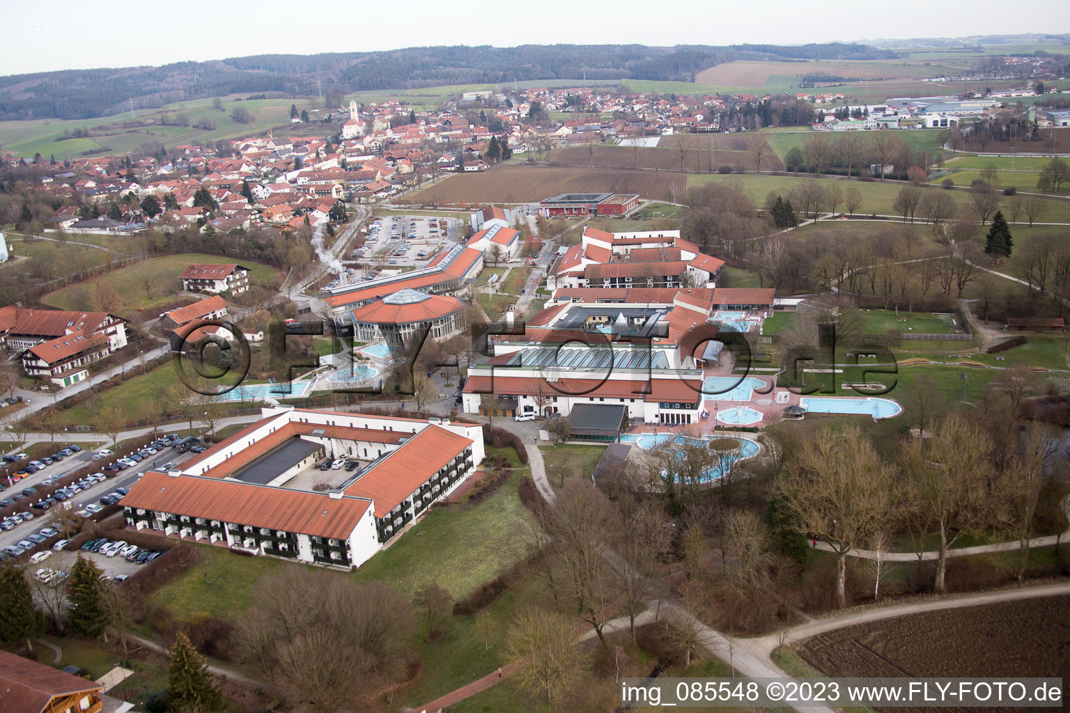 Luftbild von Bad Birnbach, Rottal-Therme im Bundesland Bayern, Deutschland