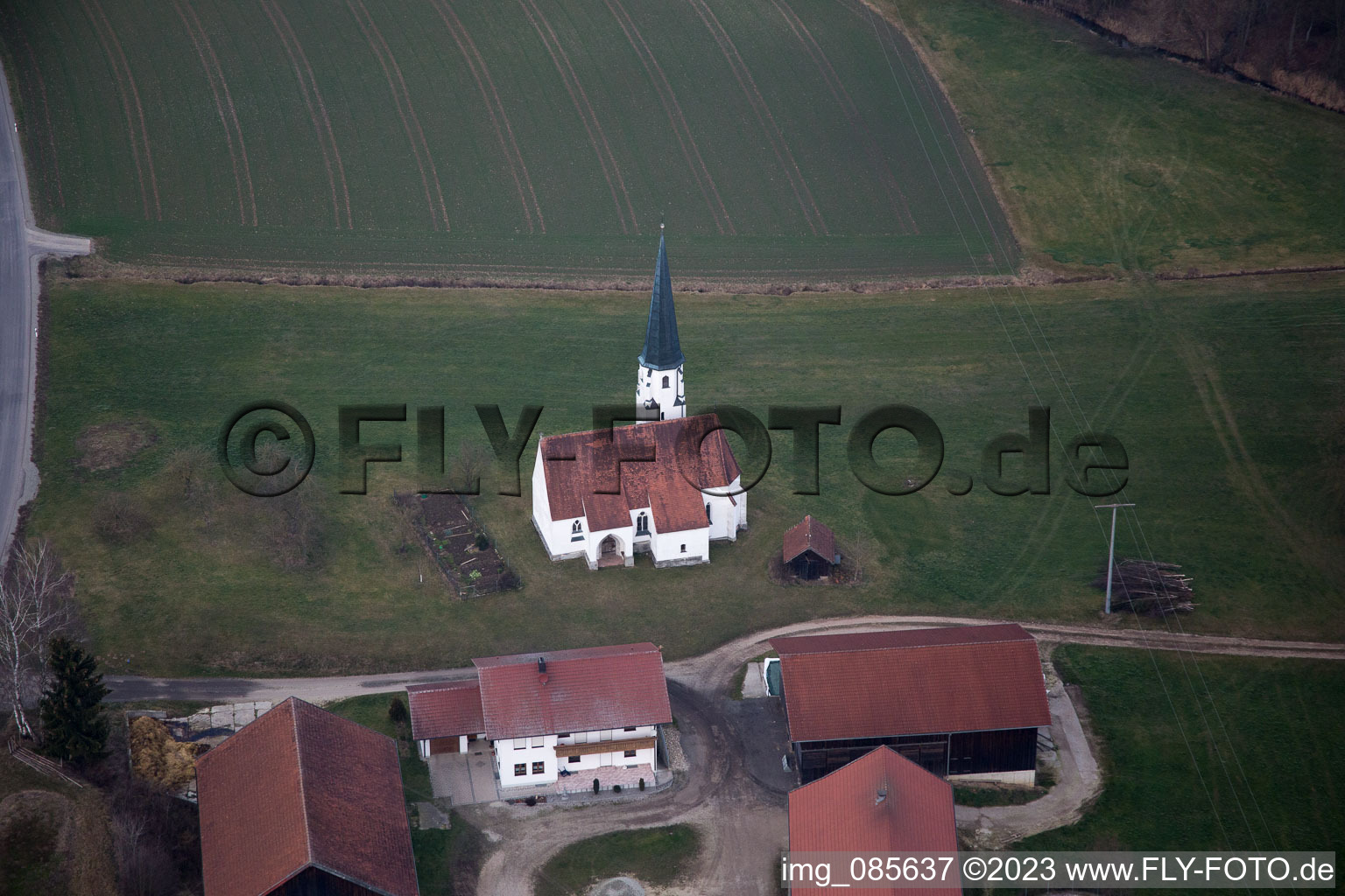 Luftbild von Gambach im Bundesland Bayern, Deutschland
