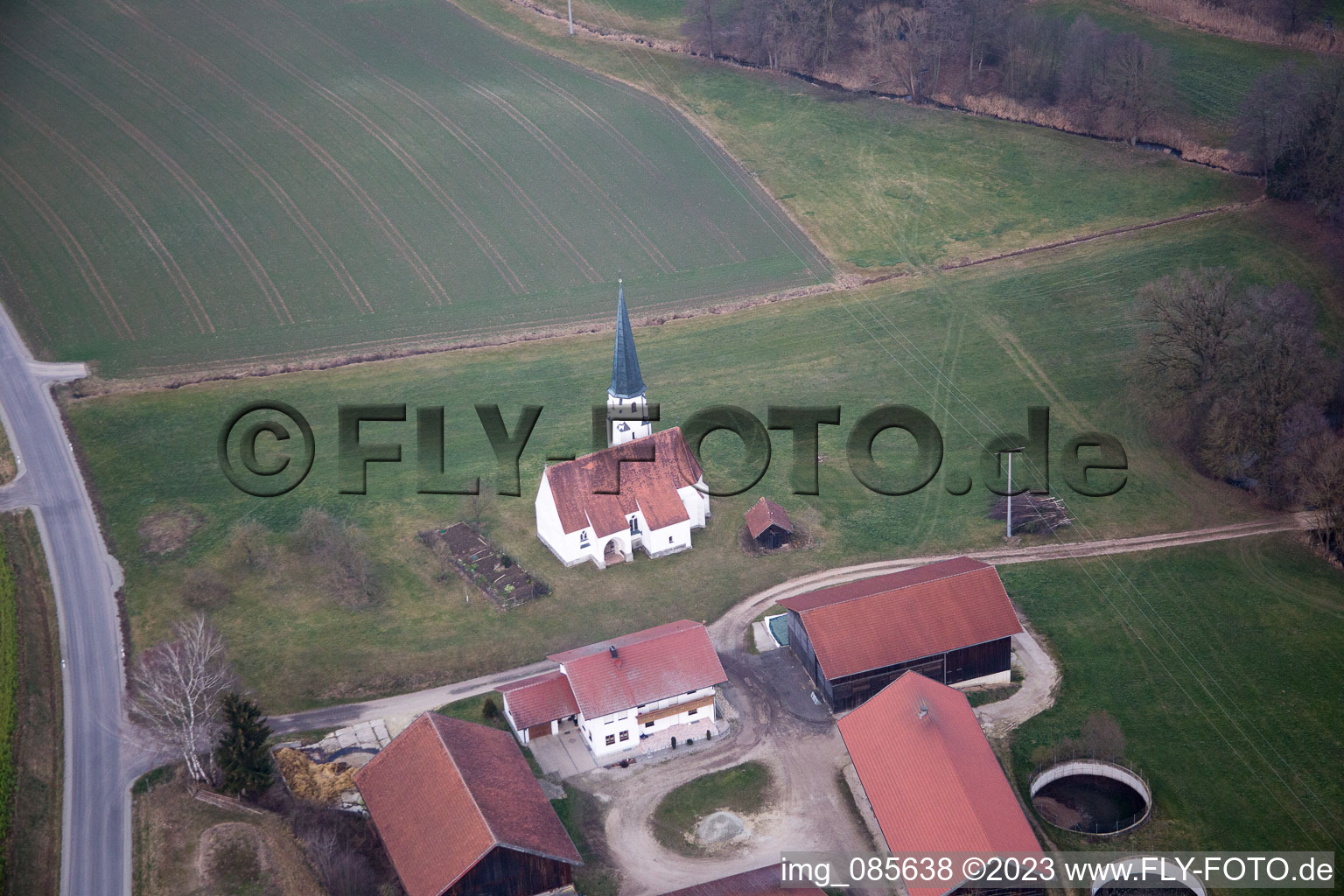 Luftaufnahme von Gambach im Bundesland Bayern, Deutschland