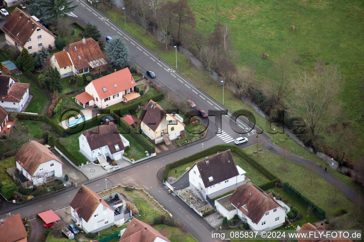 Altenstadt im Bundesland Bas-Rhin, Frankreich vom Flugzeug aus