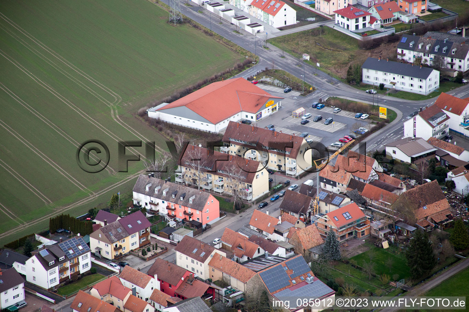 Kandel im Bundesland Rheinland-Pfalz, Deutschland aus der Drohnenperspektive