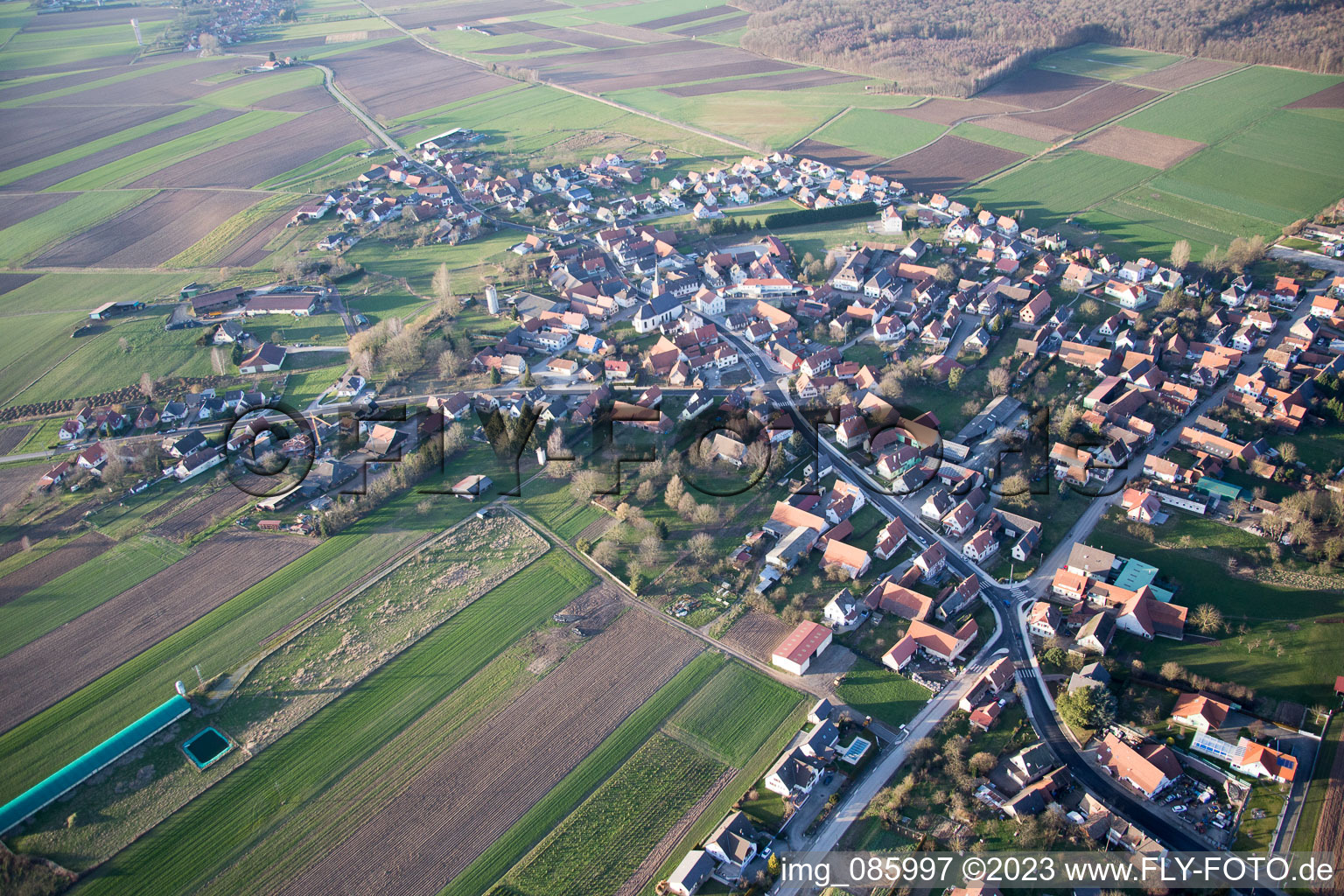 Salmbach im Bundesland Bas-Rhin, Frankreich von oben