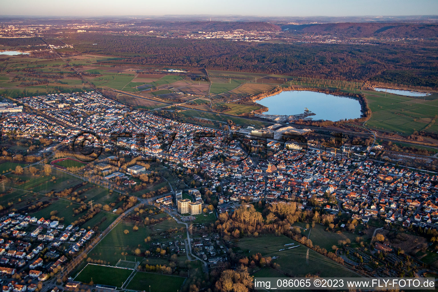 Luftbild von Von Westen in Durmersheim im Bundesland Baden-Württemberg, Deutschland