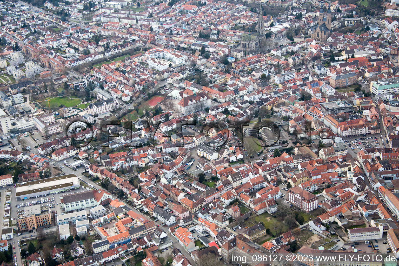 Luftaufnahme von Speyer im Bundesland Rheinland-Pfalz, Deutschland