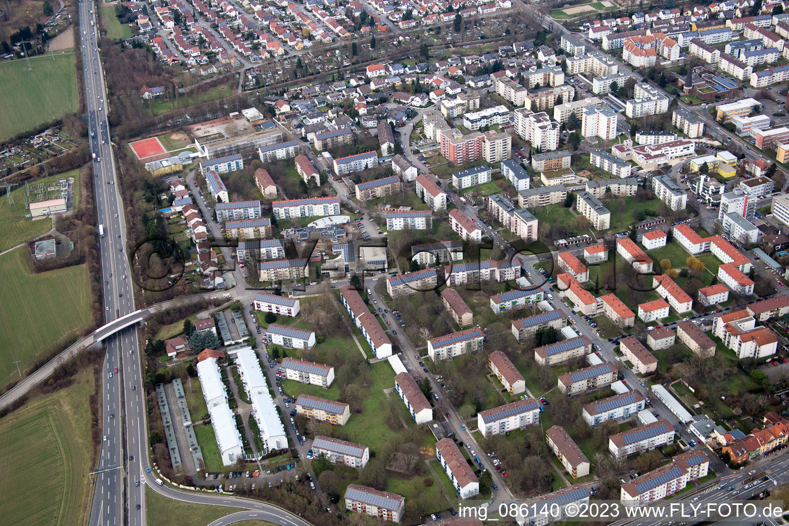 Drohnenbild von Speyer im Bundesland Rheinland-Pfalz, Deutschland