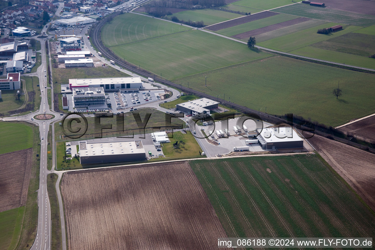 Rülzheim im Bundesland Rheinland-Pfalz, Deutschland vom Flugzeug aus