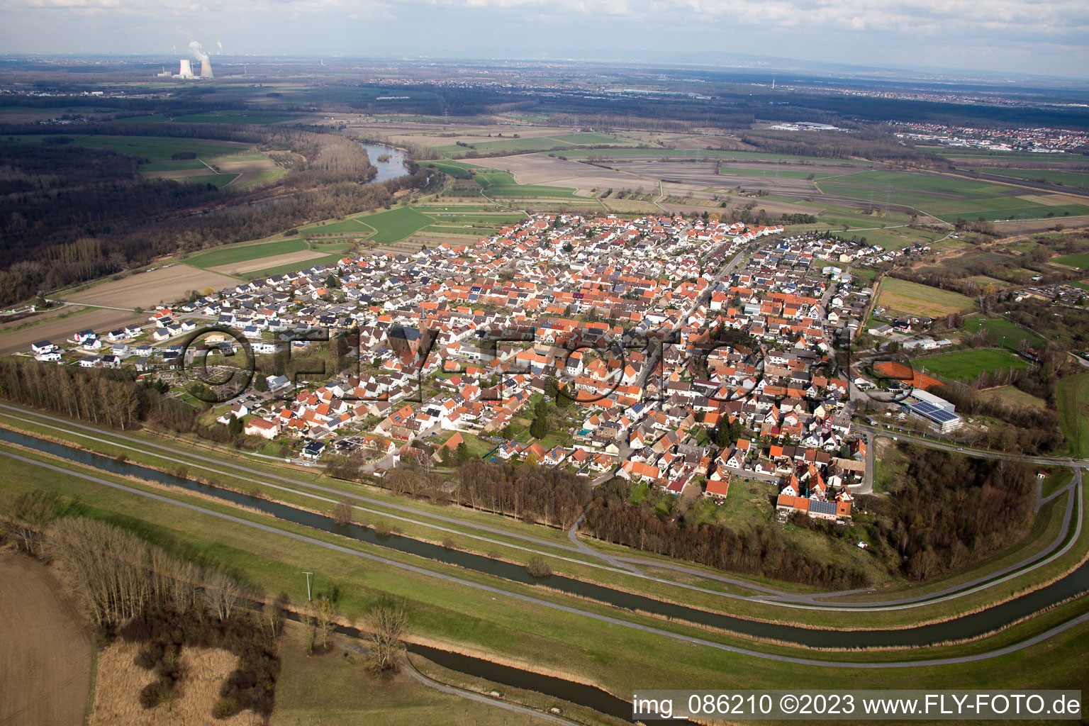 Rußheim im Bundesland Baden-Württemberg, Deutschland von oben