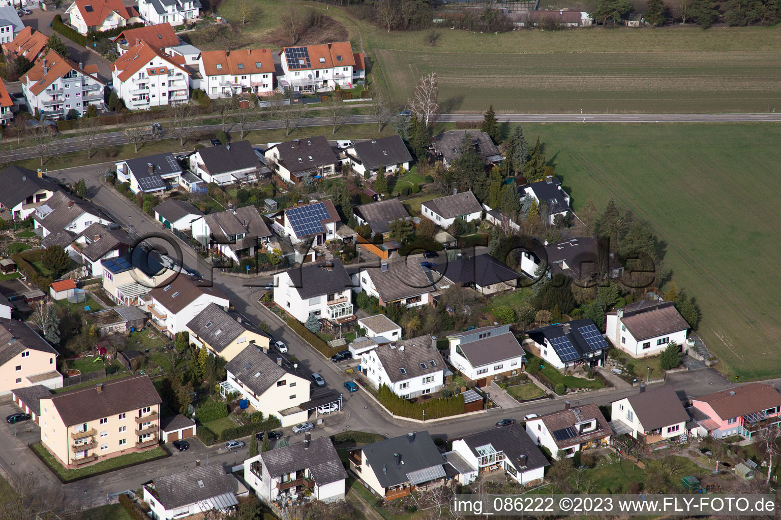 Drohnenbild von Rußheim im Bundesland Baden-Württemberg, Deutschland