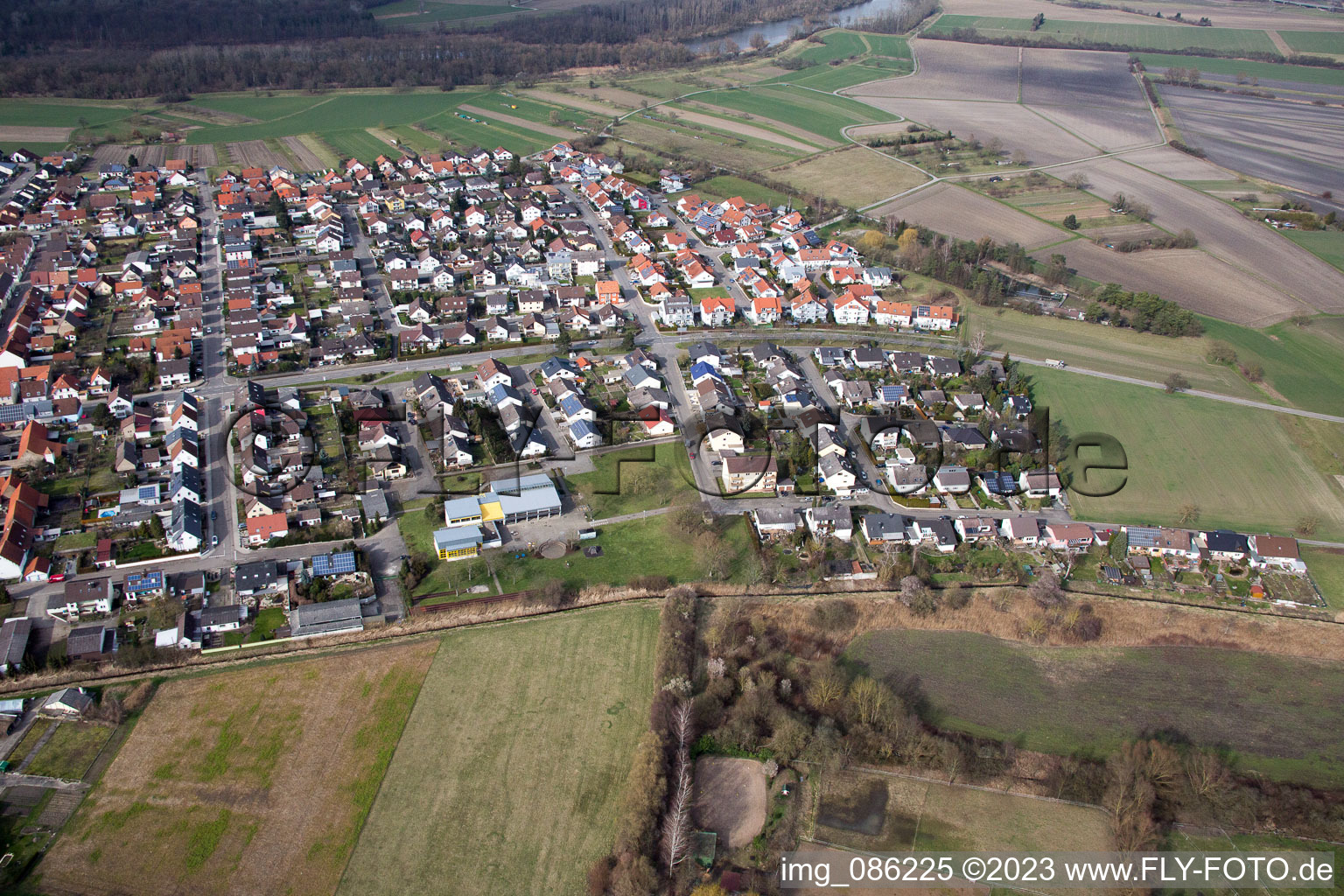 Rußheim im Bundesland Baden-Württemberg, Deutschland von einer Drohne aus
