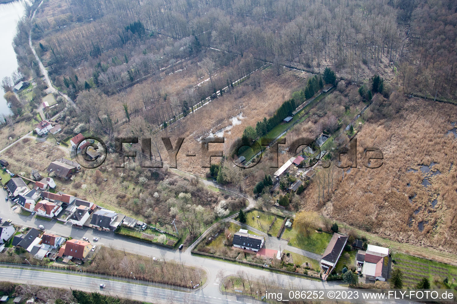 Luftbild von Am Bruhrain im Ortsteil Neudorf in Graben-Neudorf im Bundesland Baden-Württemberg, Deutschland