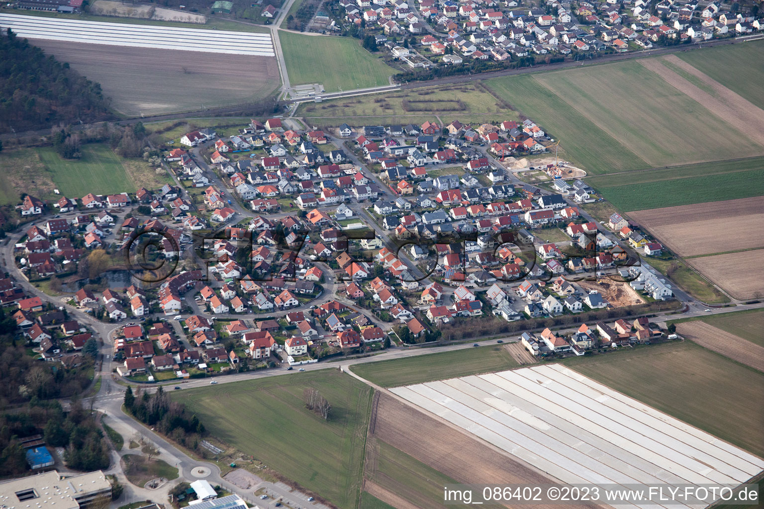 Luftaufnahme von Rheinzabern im Bundesland Rheinland-Pfalz, Deutschland