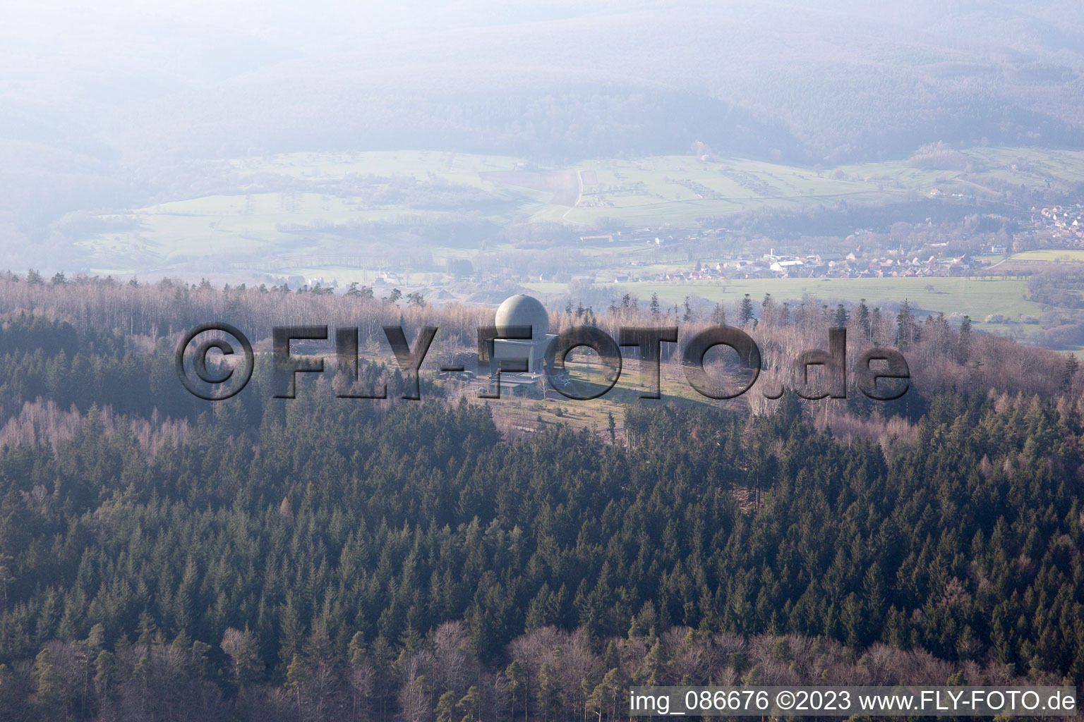Lampertsloch im Bundesland Bas-Rhin, Frankreich aus der Luft betrachtet
