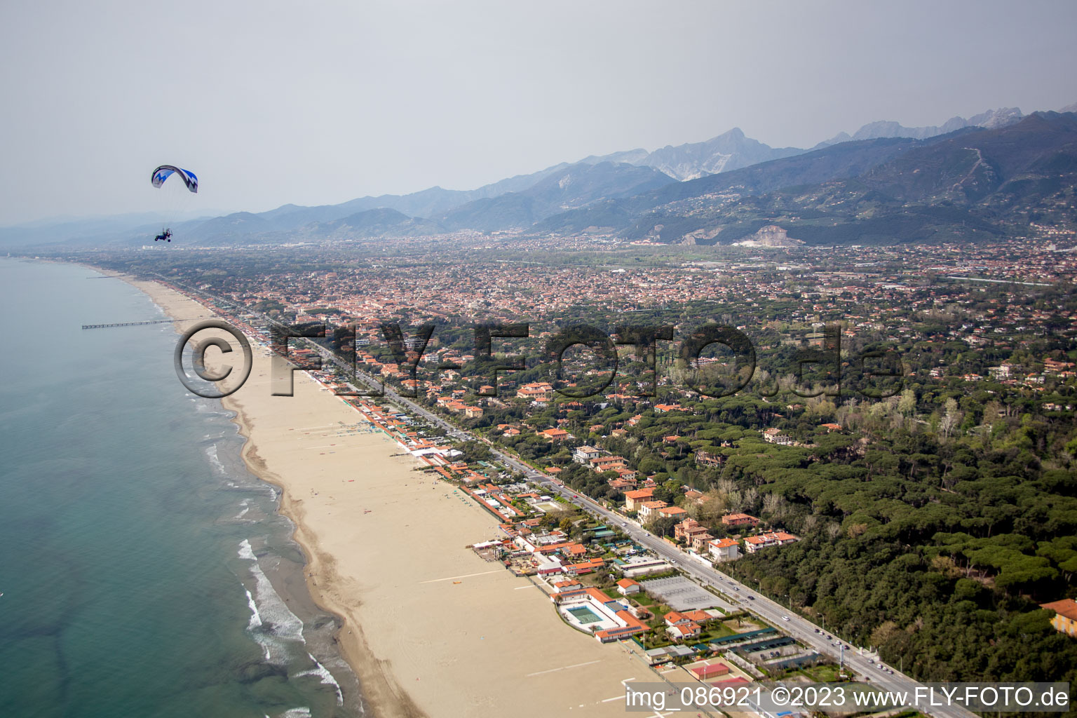 Luftbild von Fiumetto im Bundesland Liguria, Italien