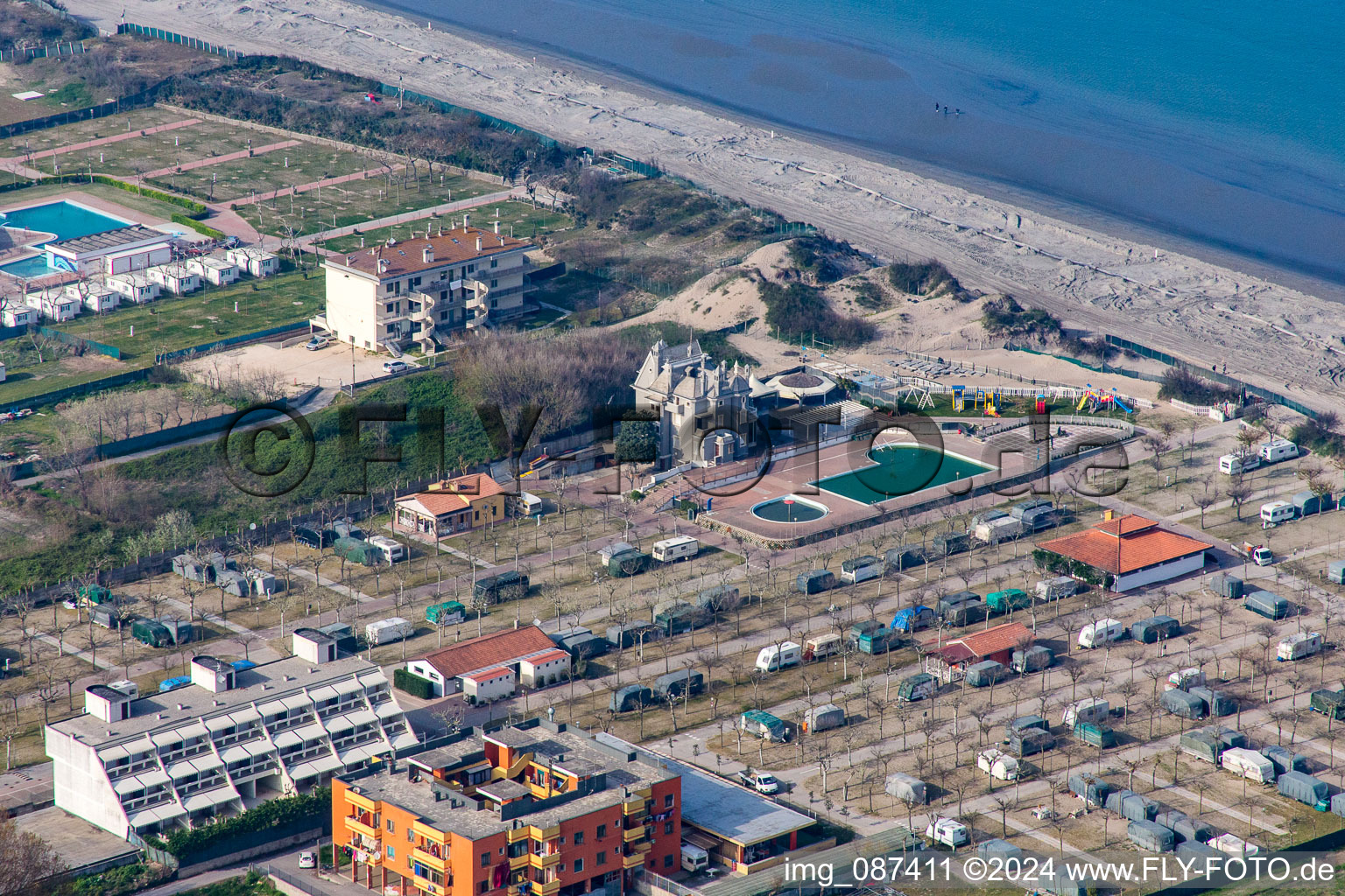 Luftbild von Sottomarina di Chioggia (I-Venetien), Italien