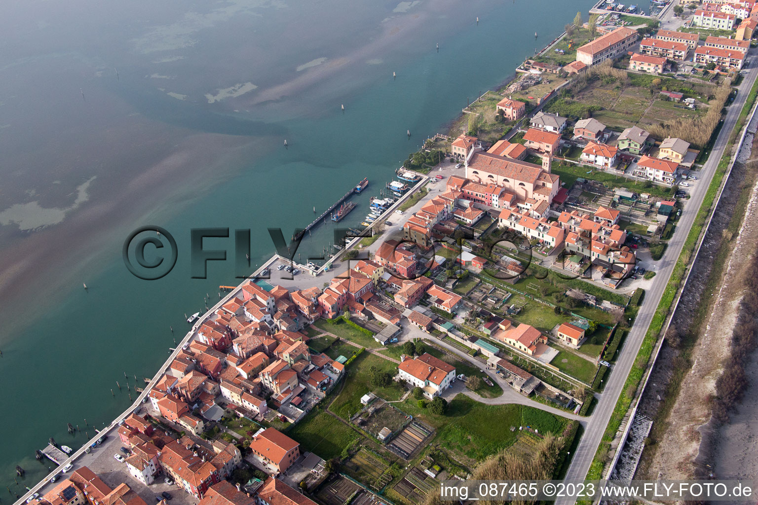 Luftbild von San Pietro in Volta im Bundesland Venetien, Italien